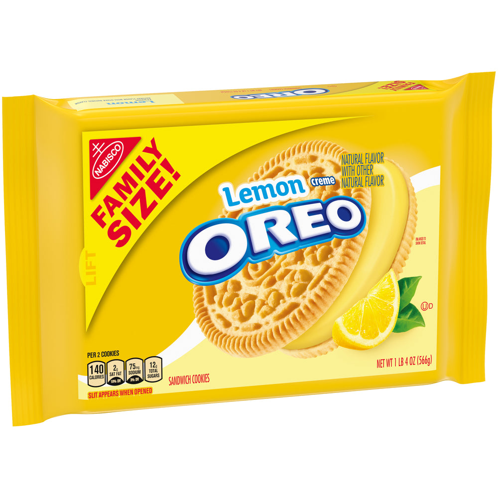 Nabisco Oreo Lemon Creme Sandwich Cookies Party size, 20 Oz.
