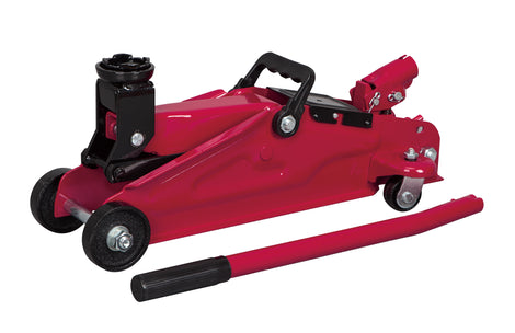 Hyper Tough 2 Ton Trolley Jack with Compact Design. Min.Height: 5-5/16". Max.Height: 13-3/8".