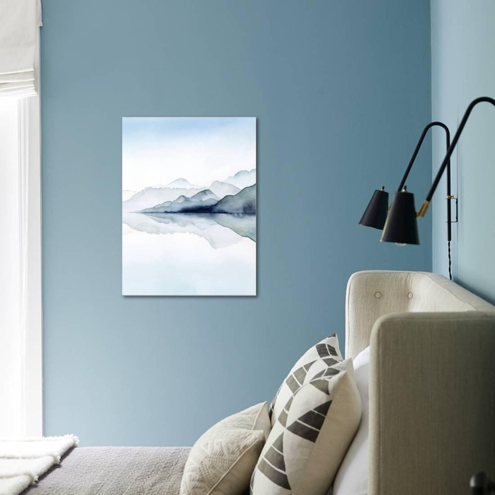 Glacial II Watercolor Coastal Landscape Stretched Canvas Print Wall Art By Grace Popp