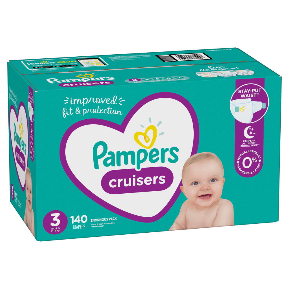 Pampers Cruisers Active Fit Taped Diapers, Size 3, 140 Ct