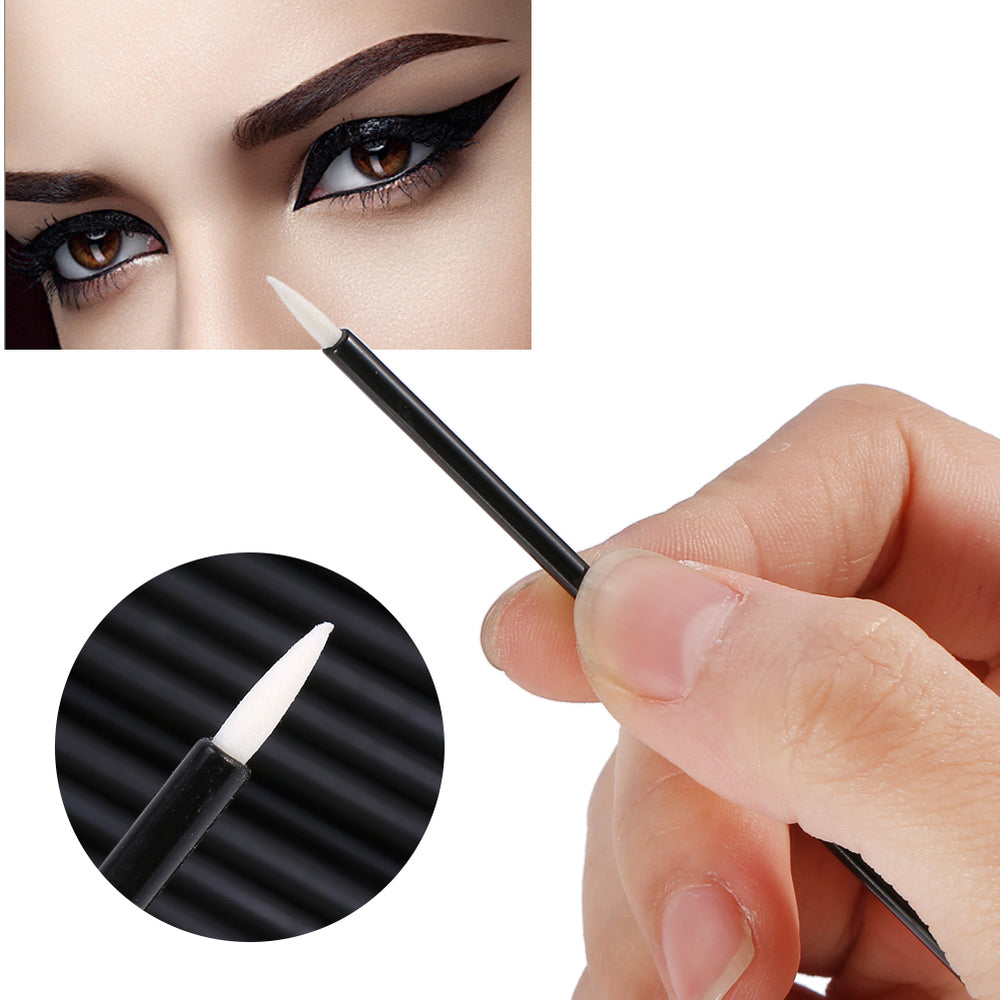 HERCHR 50Pcs/Set Disposable Eyeliner Brush, Eyeshadow Applicator Eyes Makeup Cosmetic Brush Tool, Lip Eyelash Brush