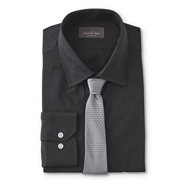 David Taylor Collection Men's Classic Fit Dress Shirt & Necktie - Dots