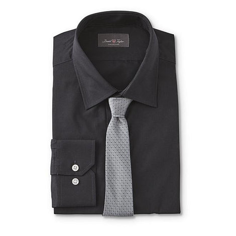 David Taylor Collection Men's Classic Fit Dress Shirt & Necktie - Dots