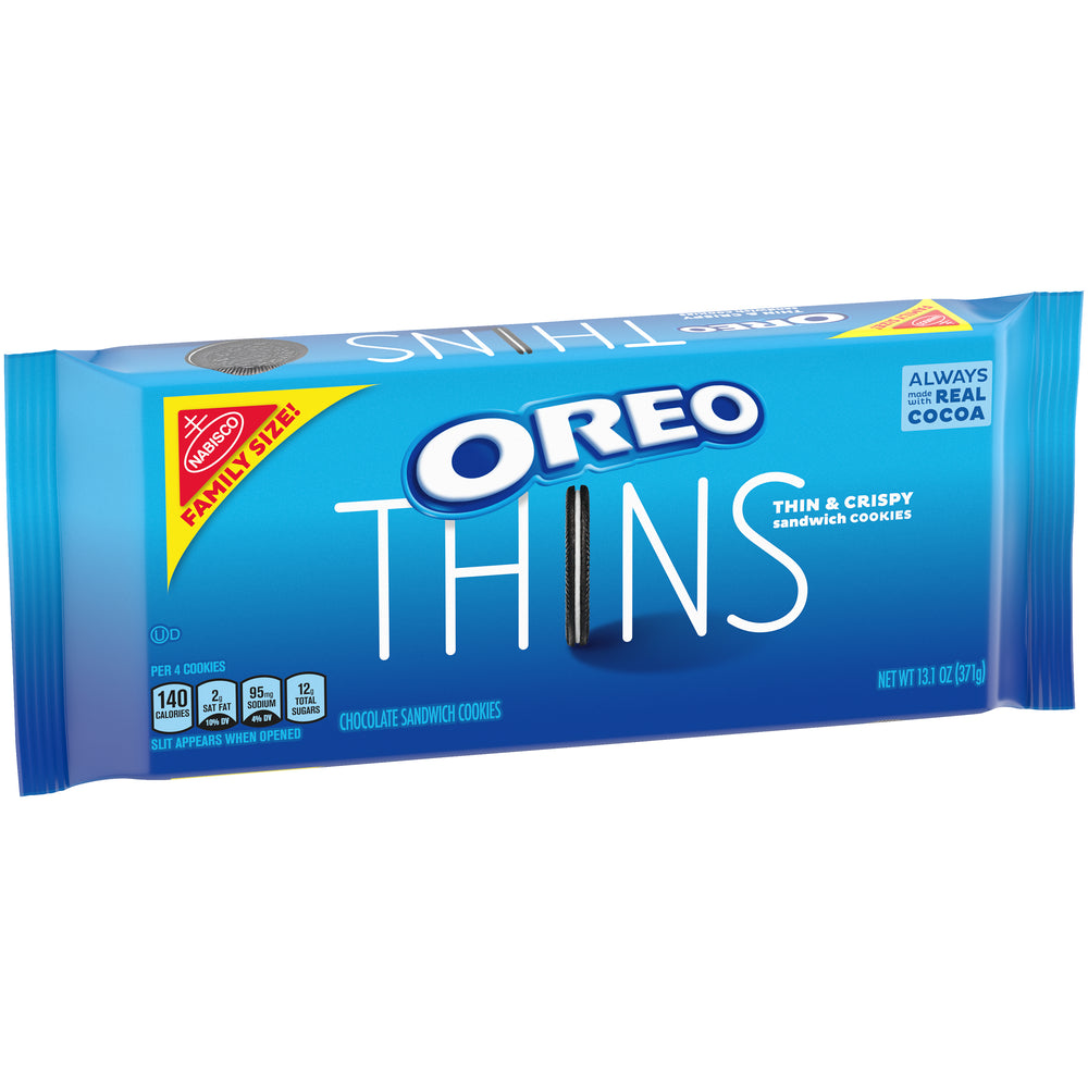 OREO Thins Chocolate Sandwich Cookies, Original Flavor, 1 Family Size Pack