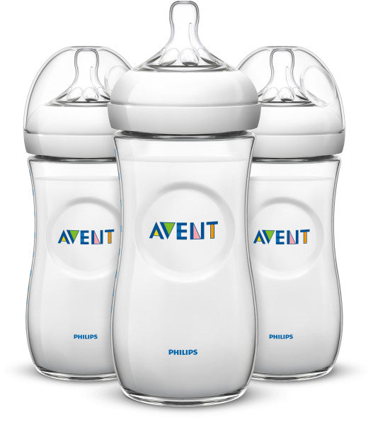 Philips Avent Natural Baby Bottle, Clear, 11oz, 3pk, SCF016/37