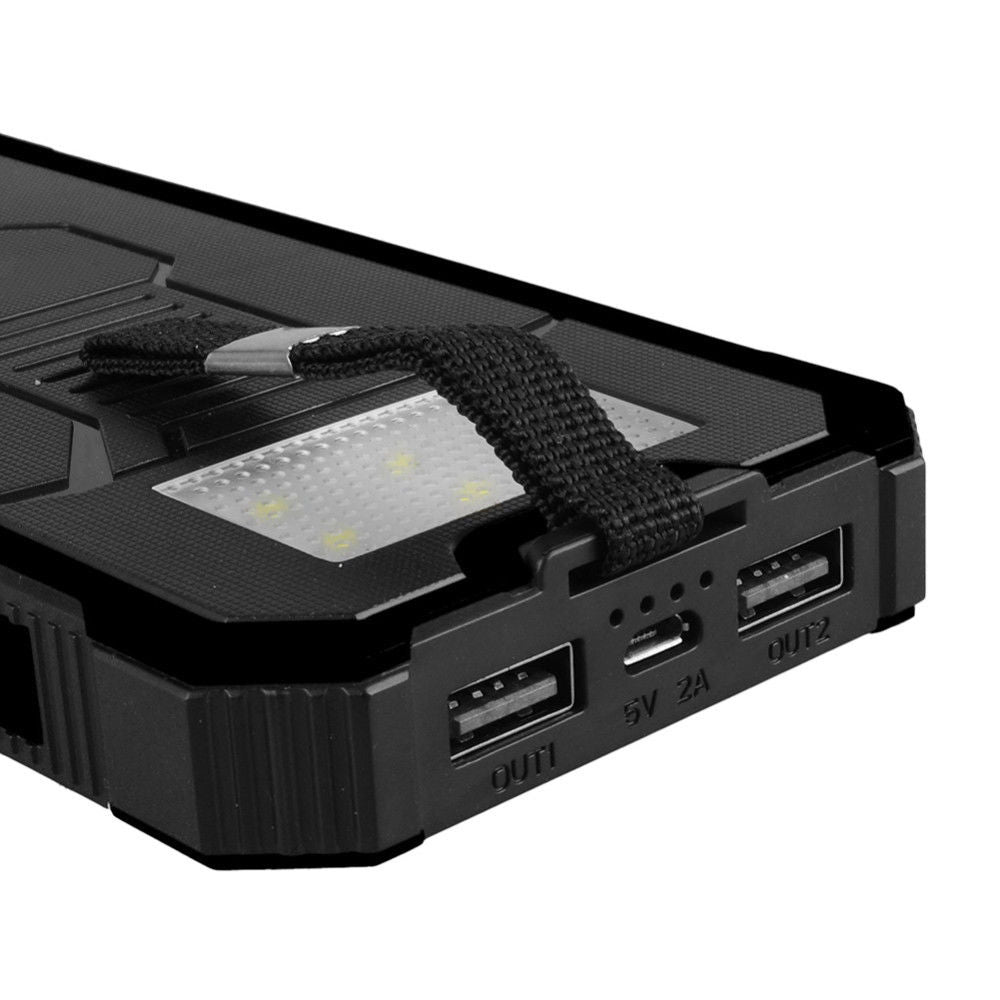 Waterproof 500000mAh 2 USB Portable Solar Battery Charger Solar Power Bank