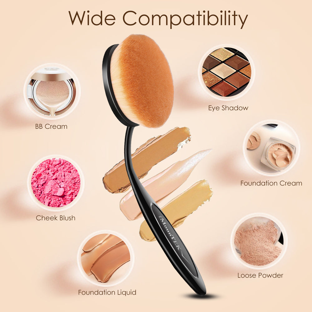 Laromni 10-Piece Oval-Shaped Makeup Brush Set Eyeshadow Foundation Powder Eyeshadow Brush