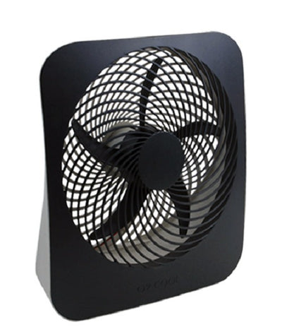 Treva 10 inch Battery Powered Portable 2 Speed Table Fan with Adapter, Black