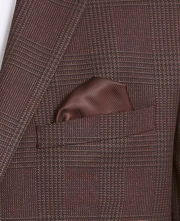 Men's Slim-Fit Burgundy Plaid Sport Coat Bar III