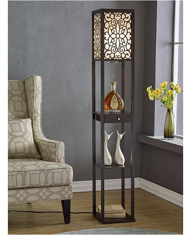 Etagere 63 Shelf Floor Lamp with Drawer