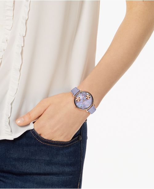 Women's Jacqueline Lavender Leather Strap Watch 36mm