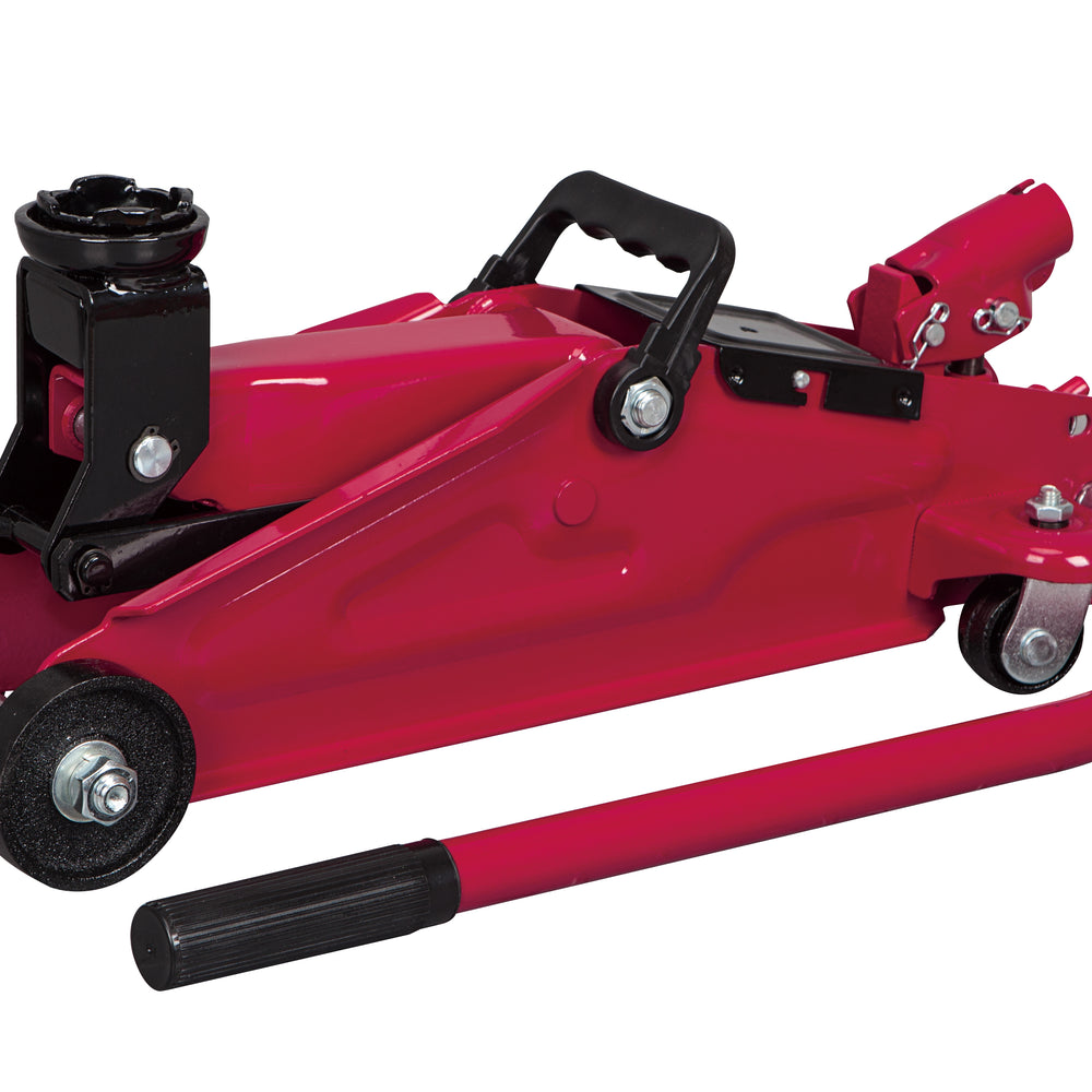 Hyper Tough 2 Ton Trolley Jack with Compact Design. Min.Height: 5-5/16