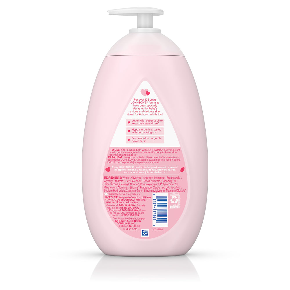Johnson's Moisturizing Pink Baby Lotion with Coconut Oil, 27.1 fl oz