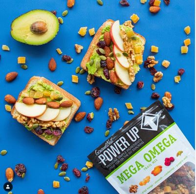 Power Up Mega Omega Trail Mix from Gourmet Nut, 14 oz. Resealable Bag, Gluten Free