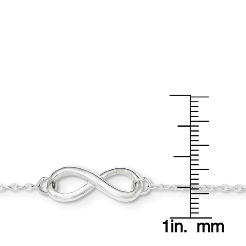 Primal Silver Sterling Silver Polished with 1-inch Extension Infinity Symbol Anklet