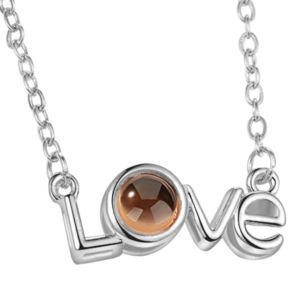 Necklace Pendant Hidden Text 100 Different Languages I Love You Necklace