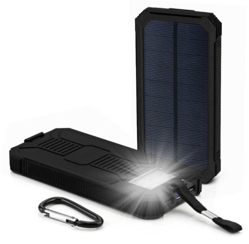 Waterproof 500000mAh 2 USB Portable Solar Battery Charger Solar Power Bank