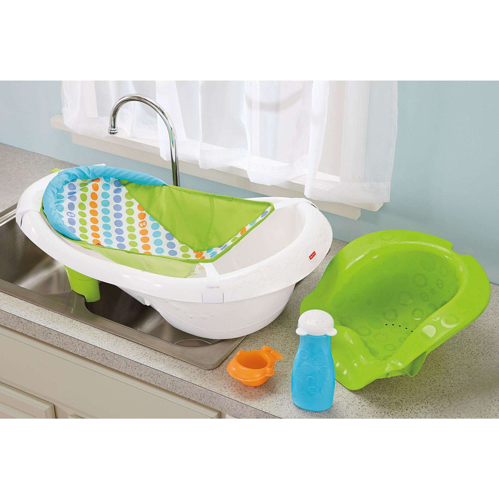 Fisher-Price 4-in-1 Sling Seat Convertible Baby Bath Tub, Green