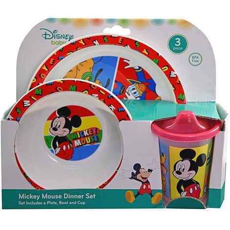 Mickey Mouse 3pc PP Dinner Set in Open Box