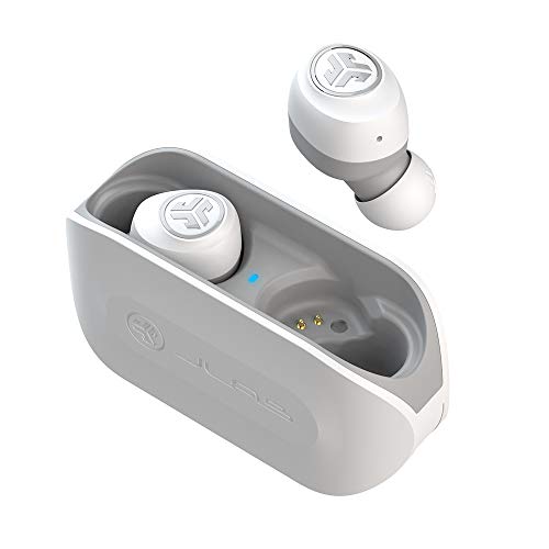 JLab Audio Go Air True Wireless Bluetooth Earbuds + Charging Case | Dual Connect | IP44 Sweat Resistance | Bluetooth 5.0 Connection | 3 EQ Sound Settings: JLab Signature, Balanced, Bass Boost… (White)