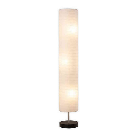 Paper Shade 3-Light Floor Lamp in White/Black