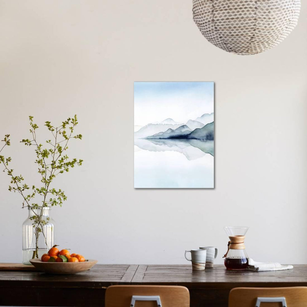 Glacial II Watercolor Coastal Landscape Stretched Canvas Print Wall Art By Grace Popp