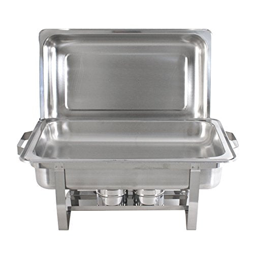 Stainless Steel Chafing Dish Full Size Chafer Dish Set 2 Pack of 8 Quart For Catering Buffet Warmer Tray Kitchen Party Dining (Rectangular)
