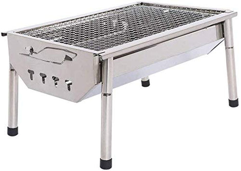 Charcoal Grill Barbecue Portable BBQ - Stainless Steel Folding BBQ Kabab Grill Camping Grill Tabletop Grill Hibachi Grill for Shish Kabob Portable Camping Cooking Small Grill