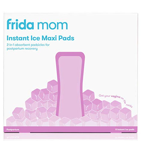 Frida Mom 2-in-1 Postpartum Absorbent Postpartum Perineal Ice Maxi Pads | Instant Cold Therapy Packs and Absorbent Maternity Pad in One Ready-to-use Padsicle for After Birth