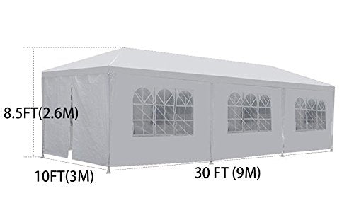 FDW 10'x30' White Outdoor Gazebo Canopy Wedding Party Tent 8 Removable Walls -8