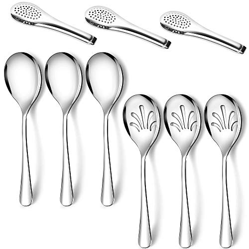 Stainless Steel Metal Serving Utensils - Large Set of 9-10