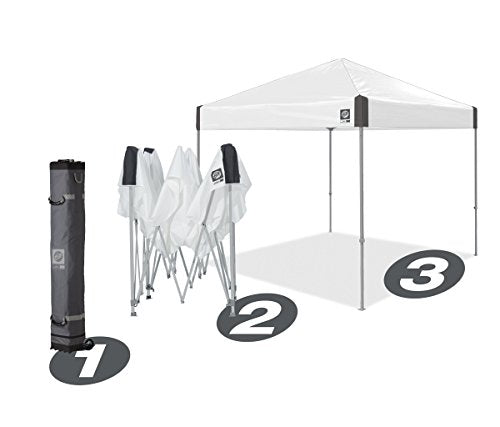 E-Z UP Ambassador Instant Shelter Canopy, 10 by 10', White Slate