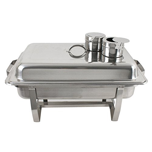 Stainless Steel Chafing Dish Full Size Chafer Dish Set 2 Pack of 8 Quart For Catering Buffet Warmer Tray Kitchen Party Dining (Rectangular)