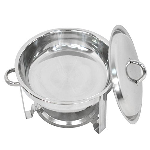 SUPER DEAL Upgraded 2 Qt Full Size Stainless Steel Chafing Dish Round Chafer Buffet Catering Warmer Set w/Food and Water Pan, Lid, Solid Stand and Fuel Holder