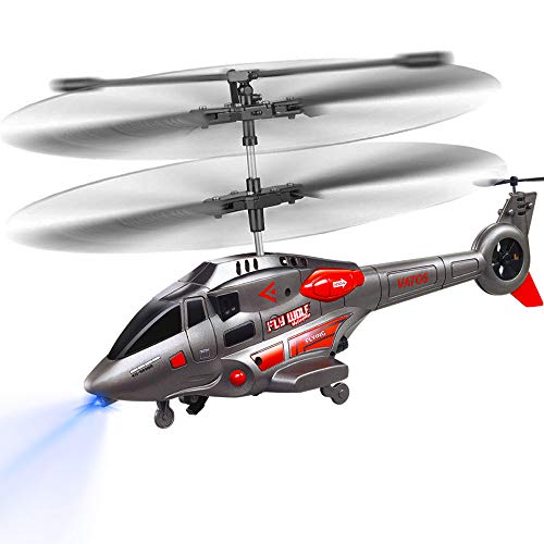 RC Helicopter, VATOS Remote Control Helicopter with Gyro and LED Light 3.5 Channel Alloy Mini Military Series Helicopter for Kids & Adult Indoor Micro RC Helicopter Toy Gift for Boys Girls