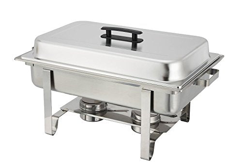 TigerChef Chafing Dish Buffet Set - Chaffing Dishes Stainless Steel - 8 Chafer and Buffet Warmer Sets with Water Pan, Food Pan, Lid