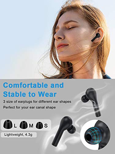 Wireless Earbuds, TWS Bluetooth 5.0 Earphones Bluetooth Headphones in-Ear, Auto-Pair Wireless Headphones with High Definition Mic, Stereo Sound, Touch Control, 25H Playtime, No Audio Delay
