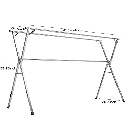 Clothes Drying Rack for Laundry Free Installed Space Saving Folding Hanger Rack Heavy Duty Stainless Steel