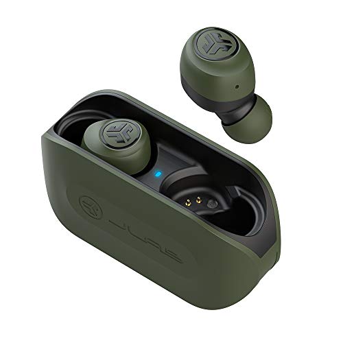 JLab Audio Go Air True Wireless Bluetooth Earbuds + Charging Case | Green | Dual Connect | IP44 Sweat Resistance | Bluetooth 5.0 Connection | 3 EQ Sound Settings: JLab Signature, Balanced, Bass Boost