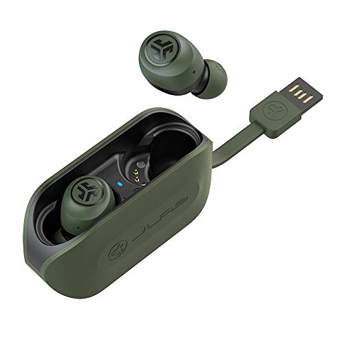 JLab Audio Go Air True Wireless Bluetooth Earbuds + Charging Case | Green | Dual Connect | IP44 Sweat Resistance | Bluetooth 5.0 Connection | 3 EQ Sound Settings: JLab Signature, Balanced, Bass Boost