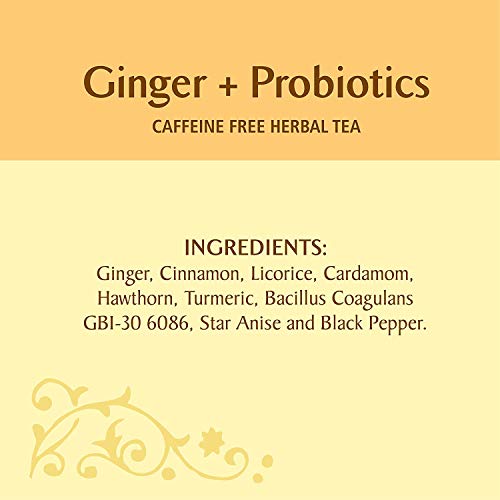 Celestial Seasonings Herbal Tea, Ginger Plus Probiotics, 20 Count (Pack of 3)