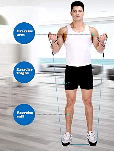 STARISE Resistance Bands Set - 5-Piece Exercise Bands - Portable Home Gym Accessories - Stackable Up to 150 lbs. - Perfect Muscle Builder for Arms, Back, Leg, Chest, Belly, Glutes