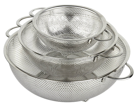 holm 3-Piece Stainless Steel Mesh Colander Set (1-Quart, 2.5-Quart and 4.5-Quart)