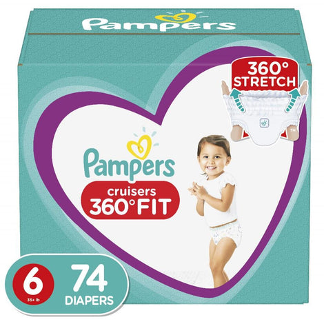 Pampers Cruisers 360 Fit Active Comfort Diapers, Size 6, 74 Ct