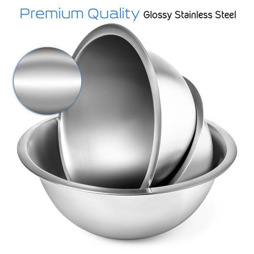 Premium Stainless Steel Mixing Bowl Measuring Cup and Spoon Set 14 Piece - Nesting Bowls for Baking, Cooking & Meal Prep