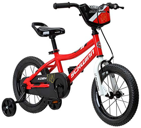 Schwinn Koen Boys Bike for Toddlers and Kids, 12, 14, 16, 18, 20 inch Wheels for Ages 2 Years and Up, Red, Blue or Black, Balance or Training Wheels, Adjustable Seat