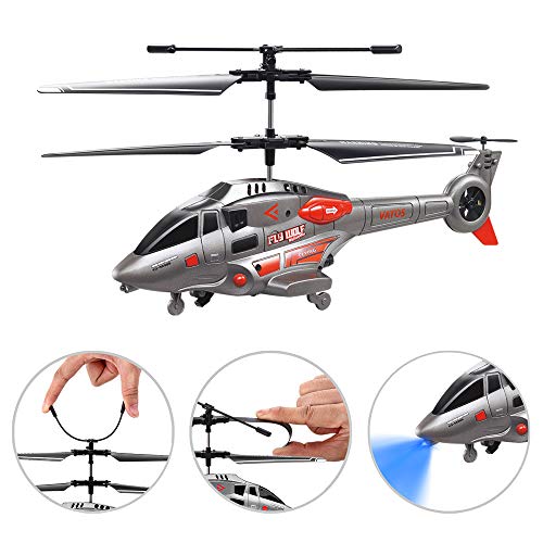 RC Helicopter, VATOS Remote Control Helicopter with Gyro and LED Light 3.5 Channel Alloy Mini Military Series Helicopter for Kids & Adult Indoor Micro RC Helicopter Toy Gift for Boys Girls