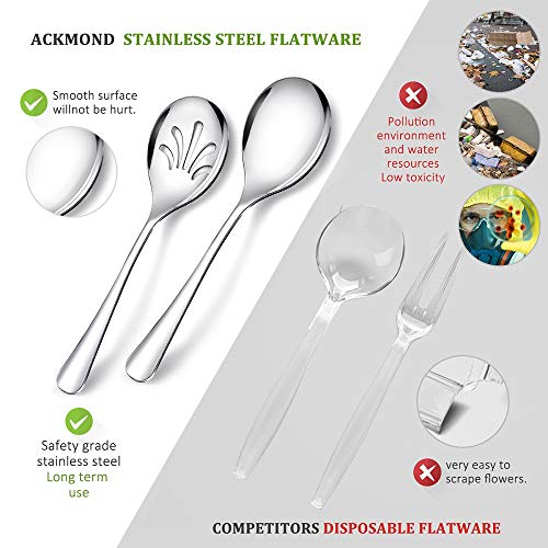 Stainless Steel Metal Serving Utensils - Large Set of 9-10