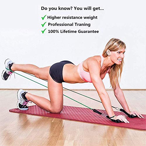 STARISE Resistance Bands Set - 5-Piece Exercise Bands - Portable Home Gym Accessories - Stackable Up to 150 lbs. - Perfect Muscle Builder for Arms, Back, Leg, Chest, Belly, Glutes