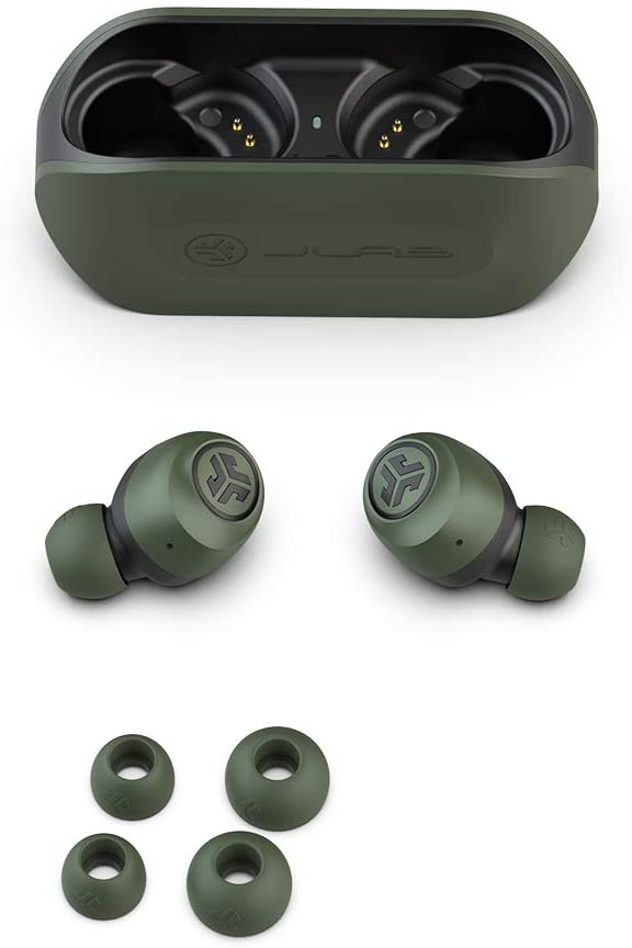 JLab Audio Go Air True Wireless Bluetooth Earbuds + Charging Case | Green | Dual Connect | IP44 Sweat Resistance | Bluetooth 5.0 Connection | 3 EQ Sound Settings: JLab Signature, Balanced, Bass Boost